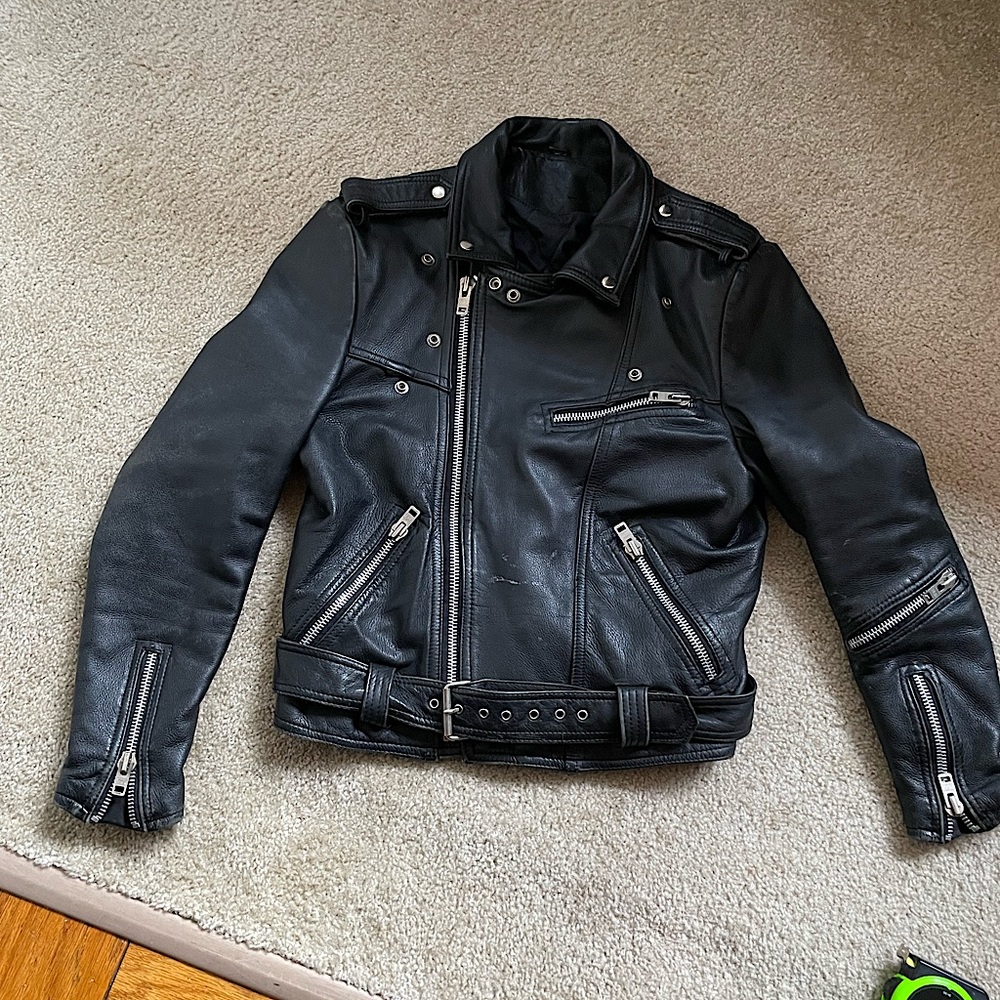 Vintage Moto Real Leather Jacket